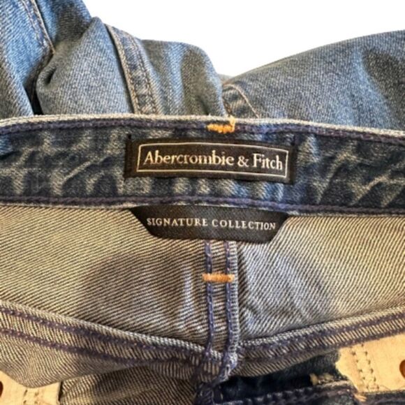 Abercrombie & Fitch Crop Two Tone wide leg jeans Raw hem - Picture 5 of 5